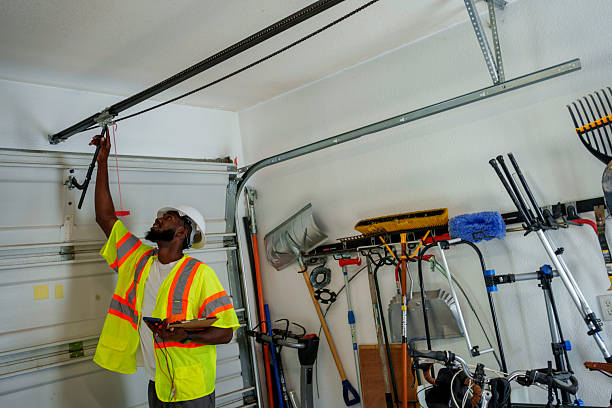 Professional Garage Door Roller Replacement technician working in Floral Park, NY
